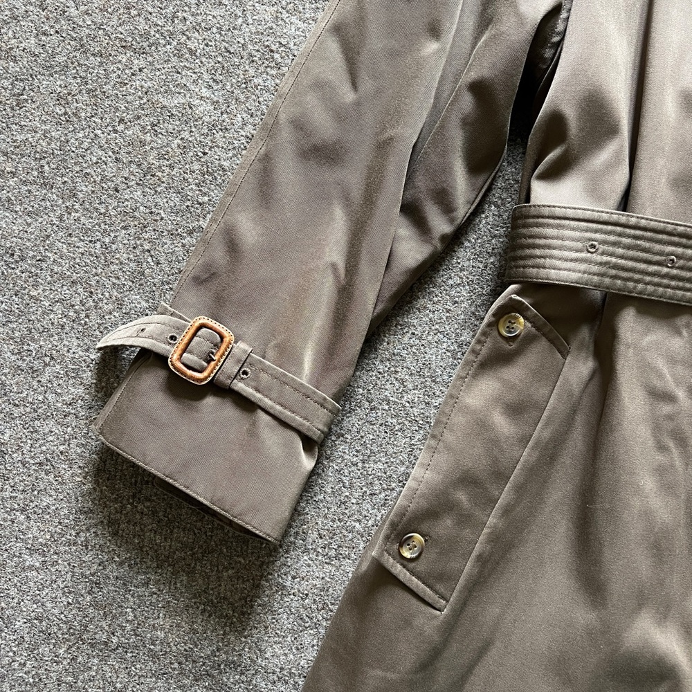 Vintage Evan Picone Taupe Trench Coat Belted Removable Lining Women’s Size Small - Picture 3 of 16